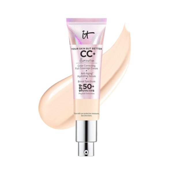 IT Cosmetics Your Skin But Better CC+ Cream Illumination - Color Correcting Cream, Full-Coverage Foundation, Hydrating Serum & SPF 50+ Sunscreen Radiant Finish 1.08 fl oz