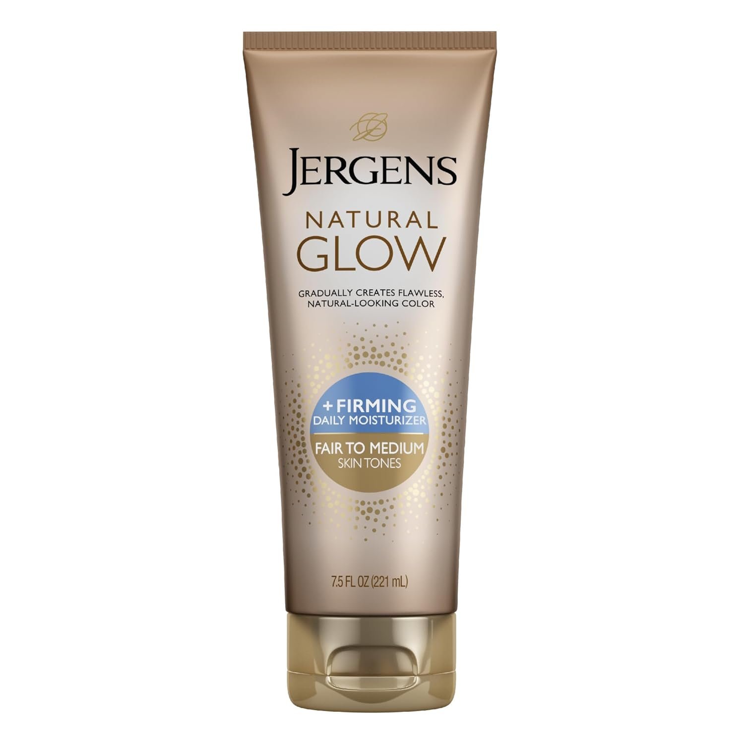 Jergens Natural Glow +Firming Self Tanner Body Lotion, Fair to Medium Skin Tone, Sunless Tanning Moisturizer with Collagen and Elastin. Helps to Visibly Reduce Cellulite, 7.5 Fl Oz