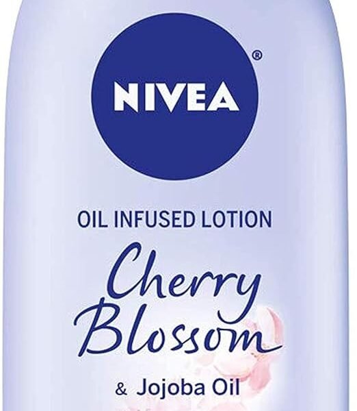 NIVEA Cherry Blossom and Jojoba Oil Infused Lotion, Moisturizing Body Lotion for Dry Skin, 16.9 Fl Oz Pump Bottle