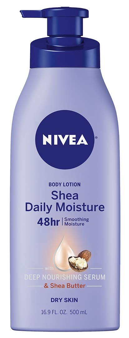 NIVEA Shea Nourish Body Lotion with Deep Nourishing Serum and Shea Butter, 48-Hour Moisturizing Body Lotion for Dry Skin, Nourishes and Smooths Dry Skin, 16.9 Fl Oz Pump Bottle