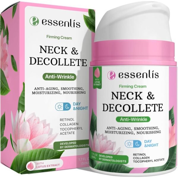 Neck Firming Cream, Anti Aging Facial Moisturizer with Retinol, Collagen, Niacinamide & Hyaluronic Acid, 1.7 Fl Oz