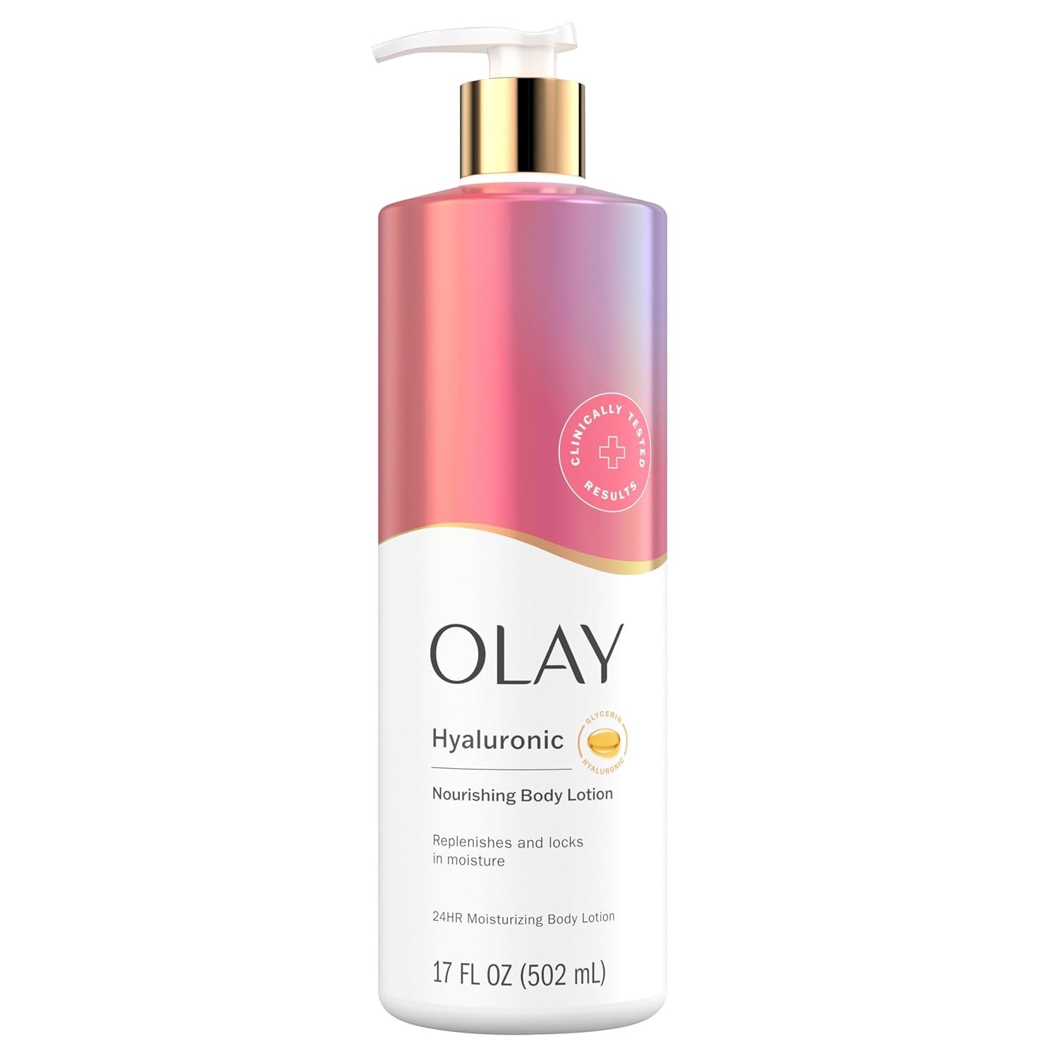 Olay Body Lotion Nourishing & Hydrating for Women with Hyaluronic Acid, 24hr Moisturizing, Vitamin E & Vitamin B3 Complex, Fast Absorbting Formula, 17 fl oz