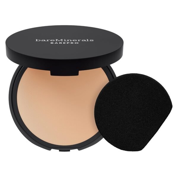 bareMinerals Barepro Skin-Perfecting Powder Foundation, Matte Pressed Powder Foundation Full Coverage with Plant-Based Squalene, Oil Control, Vegan