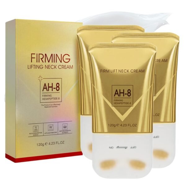 AH-8 Neck Firming Cream for Crepey Skin – Hydrating & Tightening Lotion with Hexapeptide, Roller Applicator for Smoothing Cosmetic Care (3)