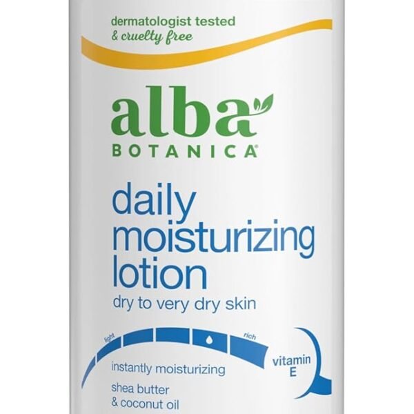 Alba Botanica Daily Moisturizing Lotion, Dry to Very Dry Skin, with Shea Butter and Coconut Oil, 32 Oz (Packaging May Vary)