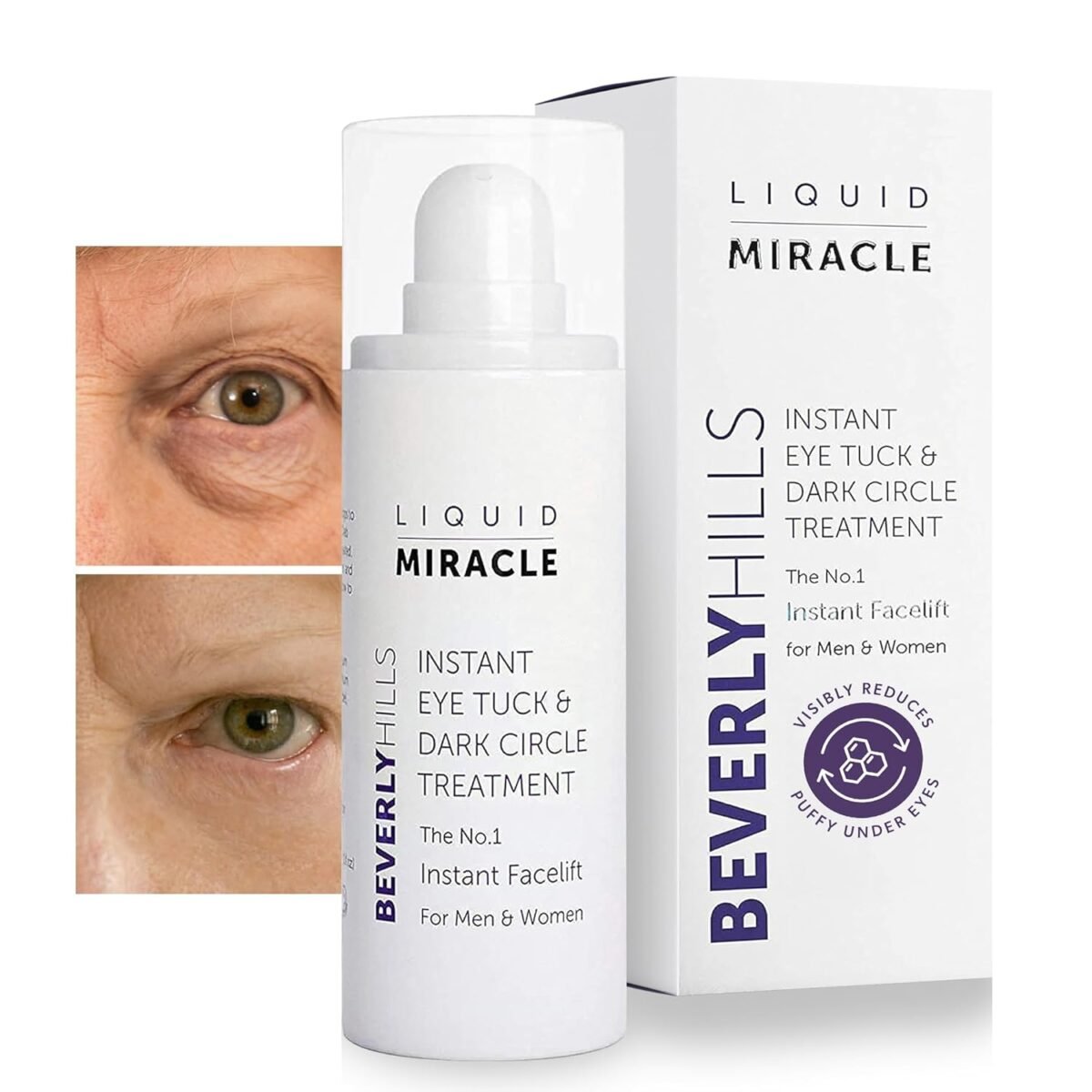 Beverly Hills Instant Facelift Anti Aging Eye Serum Treatment for Dark Circles, Puffy Eyes, Wrinkles, Under Eye Bags, Fine Lines, and Crows Feet | 30mL (120 Days Supply)