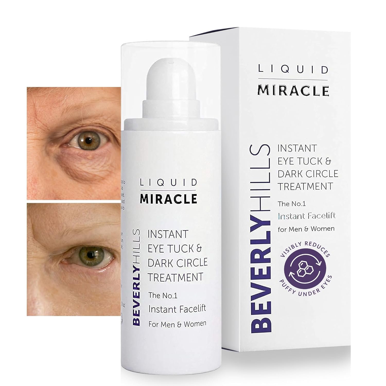 Beverly Hills Instant Facelift Anti Aging Eye Serum Treatment for Dark Circles, Puffy Eyes, Wrinkles, Under Eye Bags, Fine Lines, and Crows Feet | 30mL (120 Days Supply)
