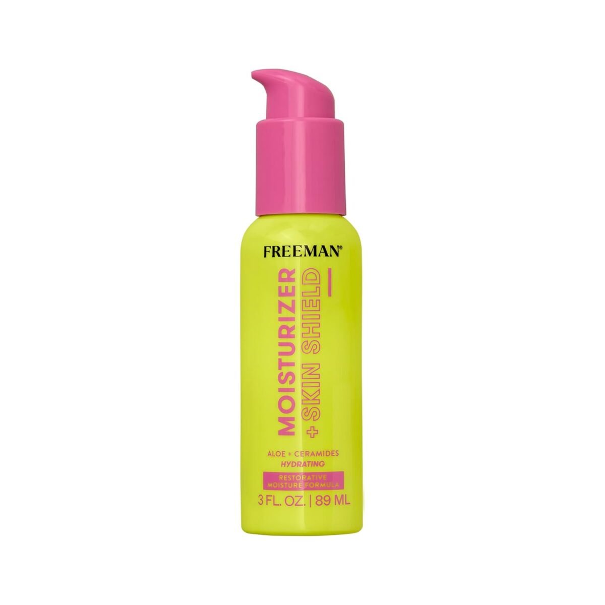 Freeman Moisturizer + Skin Shield, Lightweight Moisturizer, Infused With Aloe Vera & Ceramides To Protect Skin, Soothes & Calms, & Hydrates, Face Serum Relieves Dry Skin, 3 fl.oz./ 89 mL Bottle