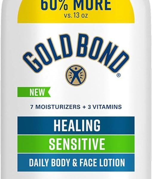 Gold Bond Healing Sensitive Daily Body & Face Lotion with Aloe Moisturizes, Heals & Soothes Dry, Sensitive Skin, Value Size, 21 oz.