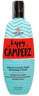 HEMPZ Happy Camperz Natural Bronzer - Herbal Moisturizing Self Tanning Lotion for Tanning Beds, Beach, Sun 8.5 Fl OZ