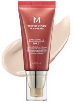 MISSHA M Perfect Cover BB Cream No.21 Light Beige - Light with Cool Undertone SPF 42 PA +++ 1.69 Fl Oz - Tinted Moisturizer for face with SPF