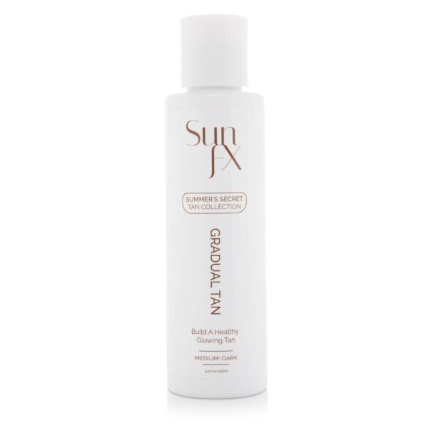 SunFX Gradual Tan Body Lotion Self Tanner | Hydrating Tan Extender Moisturizer No Odor | Build your Glow from Sunkissed to Dark | Enriched with Aloe & Vit A & E (100ml/3.38 Fl oz)