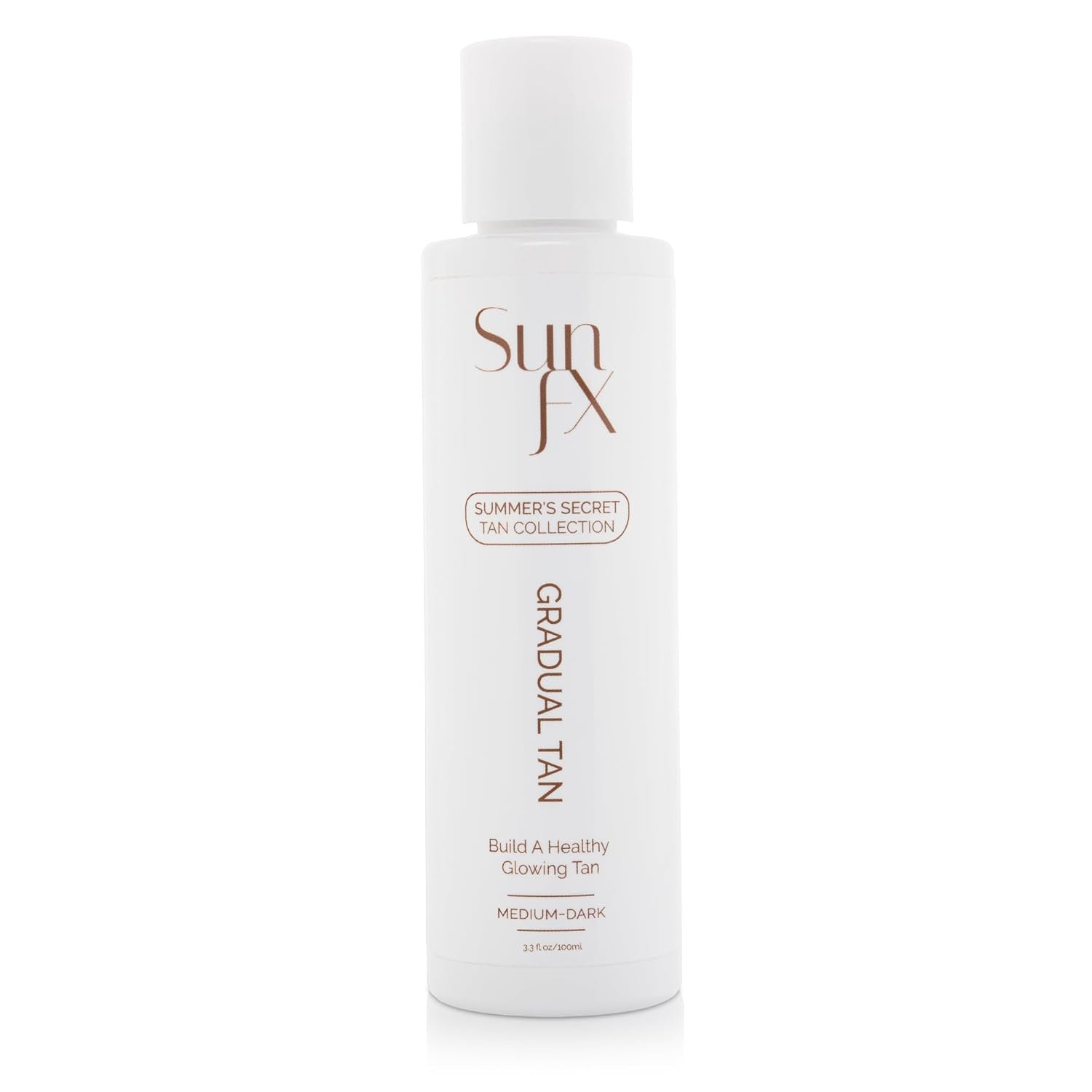 SunFX Gradual Tan Body Lotion Self Tanner | Hydrating Tan Extender Moisturizer No Odor | Build your Glow from Sunkissed to Dark | Enriched with Aloe & Vit A & E (100ml/3.38 Fl oz)