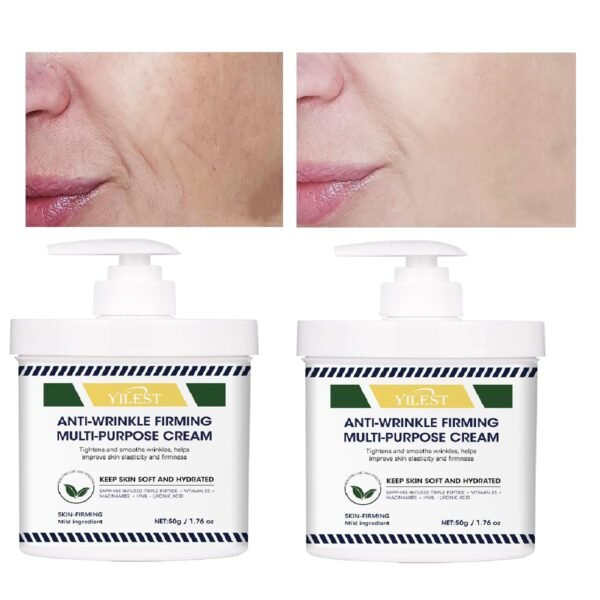 2 Pcs Advanced Firming Wrinkle Reducing Cream, Reduce Fine Lines and Wrinkles Get Overnight Toning Whip Face Moisturize Serum.