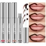 4Pcs Peel Off Lip Liner Stain - Long-Lasting, Smudge-Proof, Waterproof Nude Matte Lip Tint, Non-Fading Peel Off Lip Color, Effortless Precision & Full Coverage, Vegan & Cruelty-Free