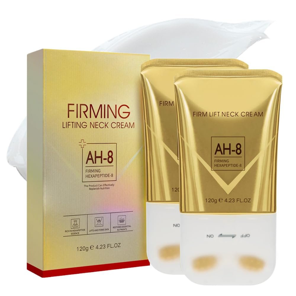 AH-8 Neck Firming Cream for Crepey Skin – Hydrating & Tightening Lotion with Hexapeptide, Roller Applicator for Smoothing Cosmetic Care (2)