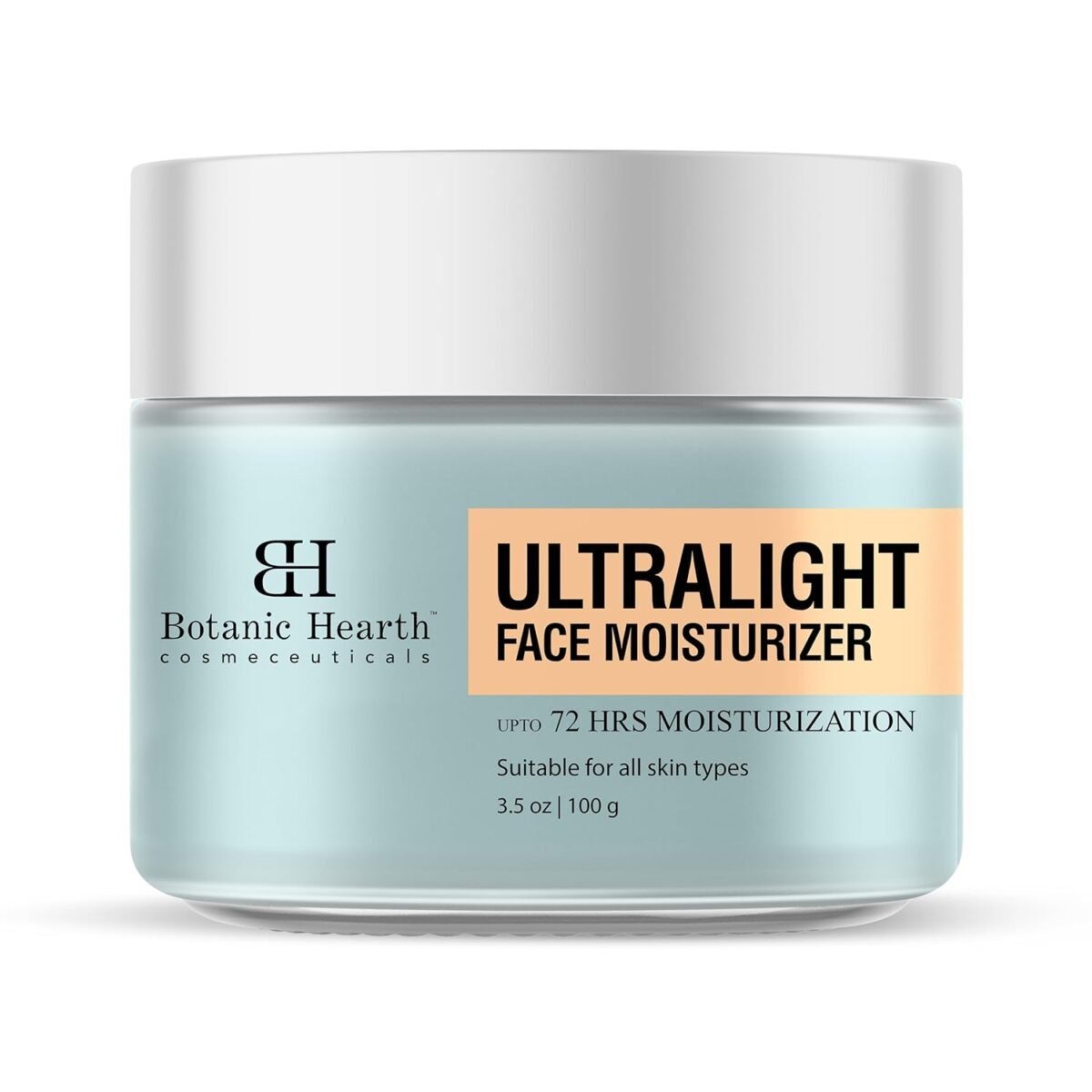 Botanic Hearth Ultra Light Face Moisturizer with Hyaluronic Acid | Oil- Free 72H Facial Moisturization for All Skin Types | Non Comedogenic | Lightweight, Non Greasy & Quick Absorbing | 3.5 oz