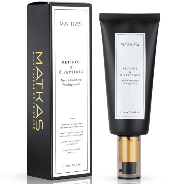 MATKAS Korean Retinol Neck Firming Cream 3.38 Fl Oz - Neck Creams for Tightening and Firming, Skin Tightening Cream for Face with 5 Ceramides, Shea Butter, Vitamin E, Korean Skin Care, Lift Neck Cream