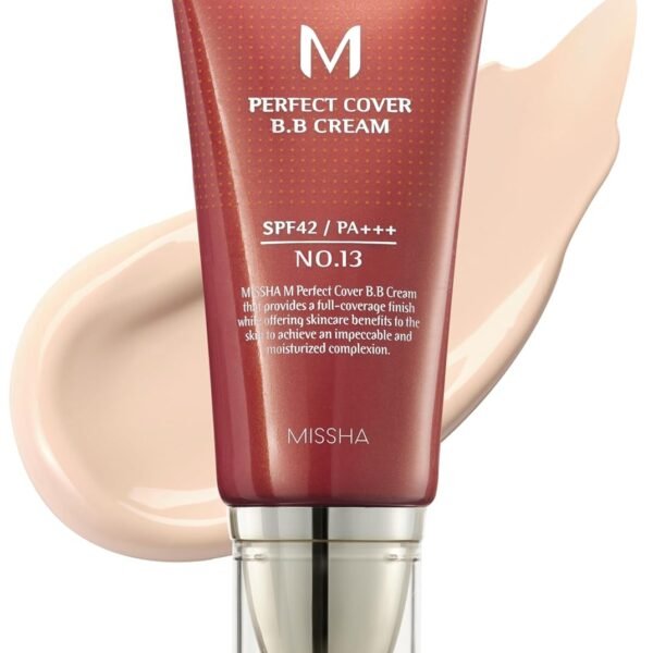 MISSHA M Perfect Cover BB Cream No.13 Bright Beige - Fair with Cool Undertone SPF 42 PA +++ 1.69 Fl Oz - Tinted Moisturizer for face with SPF