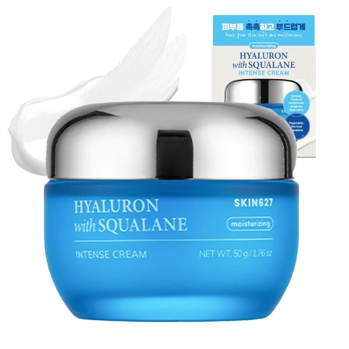 SKIN627 Daily Face Moisturizer, Face Cream, Facial Cream 1.76 oz Korean Skin Care Korean Moisturizer (Hyaluron with Squalane)