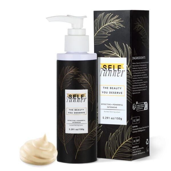 Self Tanner - Sunless Self Tanning Lotion | Aloe Vera & Coconut for a Natural Bronzer | Knocks Out Orange Tones NonToxic Sunless Gradual Tanning Lotion, 5.2OZ/150g, BROWN