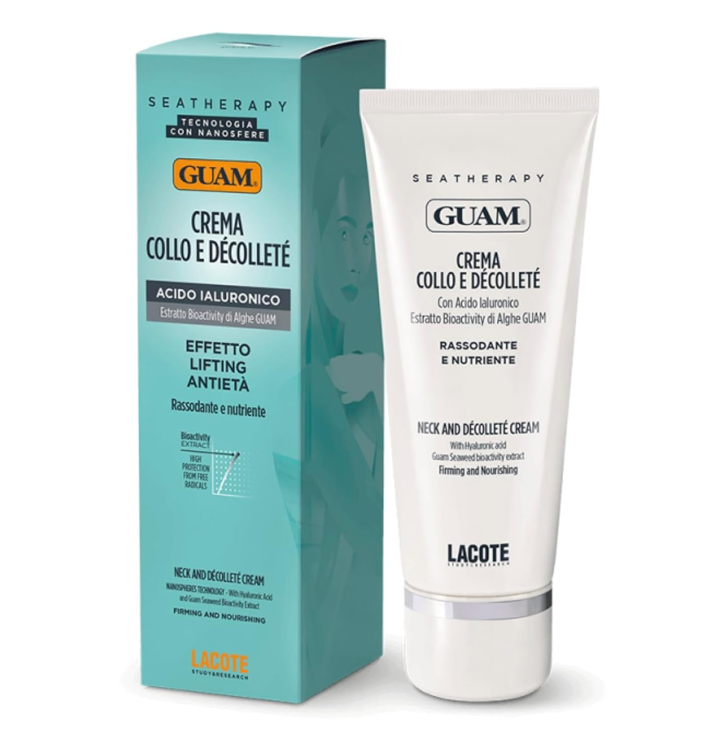 Guam SeaTherapy Neck Firming Cream and Cleavage with Hyaluronic Acid and Seaweed | Anti Aging Neck Cream | Neck and Chest firming cream - Skin Repair Neck Wrinkle Cream - 75 ML Beauty