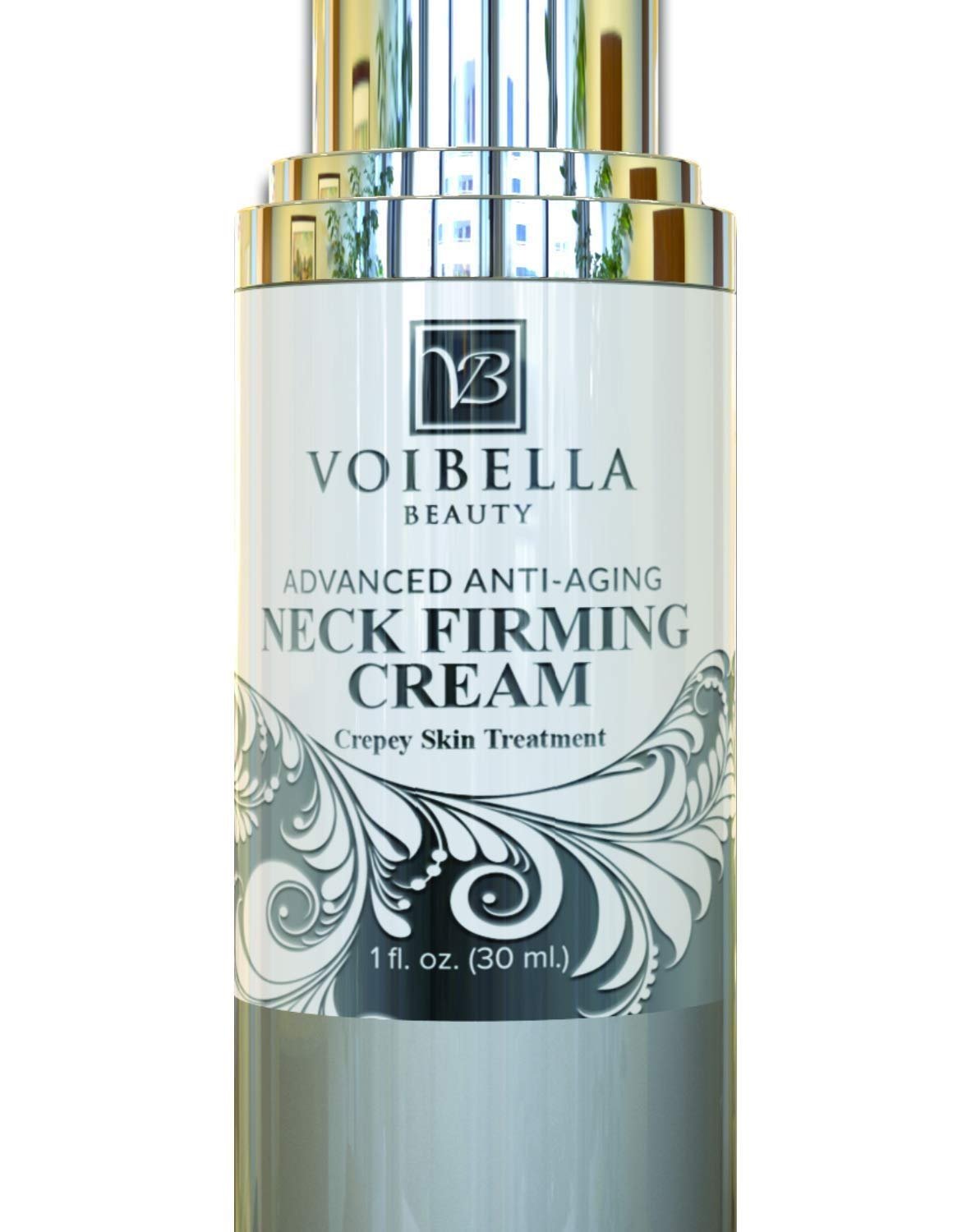 Neck Firming Cream for Sagging, Crepey Skin, Chest Wrinkles. Anti-Aging Moisturizing Lotion Helps Crepe Eraser, Turkey Neck Tightener & Decolletage Tightening. Aids Decollete, Double Chin, Face