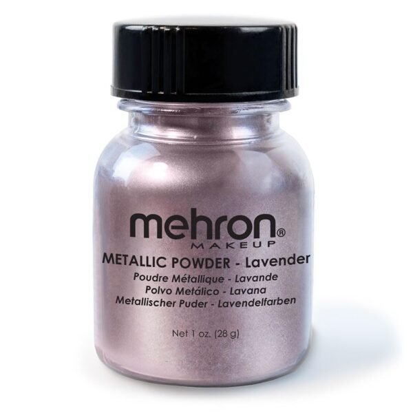 Mehron Makeup Metallic Powder | Metallic Chrome Powder Pigment for Face & Body Paint, Eyeshadow, and Eyeliner 1 oz (28 g) (Lavender)