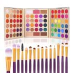 UCANBE Makeup Eyeshadow Palette + 15Pcs Brush Set, Pigmented 86 Colors Make Up Pallet with Brushes, Matte Shimmer Glitter Palettes Valentine's Gift Kit, Eye Shadow Highlighter Contour Blush Beauty Kit